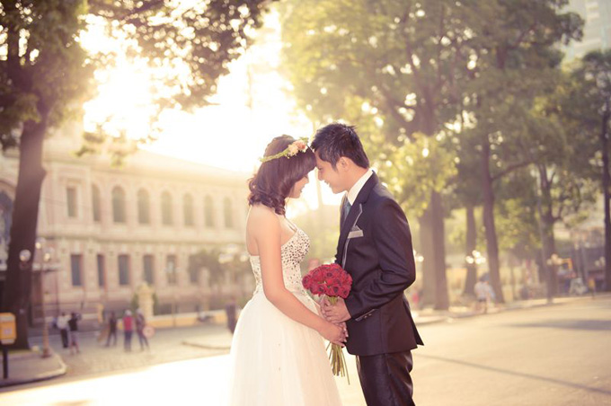 Pre-wedding photography at Fine Arts Museum