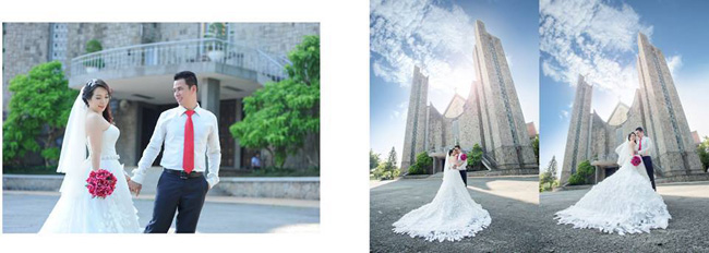 Wedding photography at Phu Cam Church
