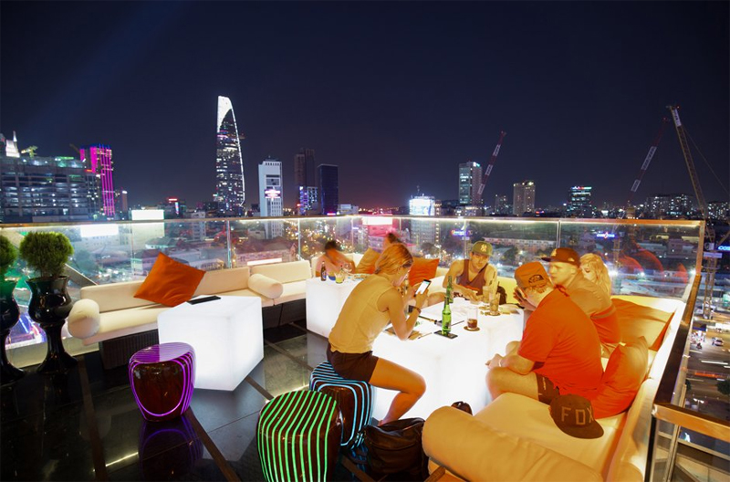 Nice View from Rooftop Bar in Saigon